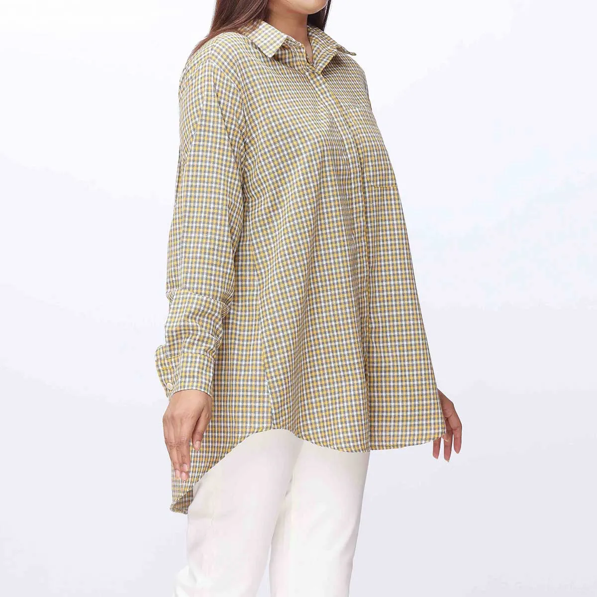 1PC- Flannel Checkered Top PW3087