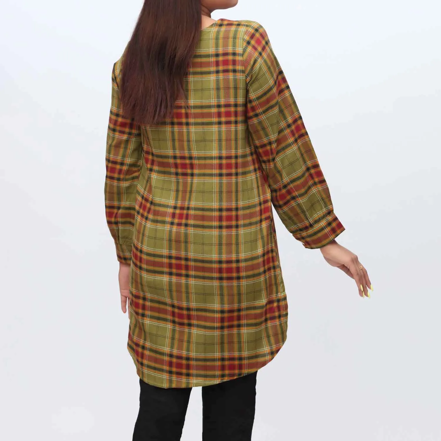 1PC- Flannel Checkered Top PW9040