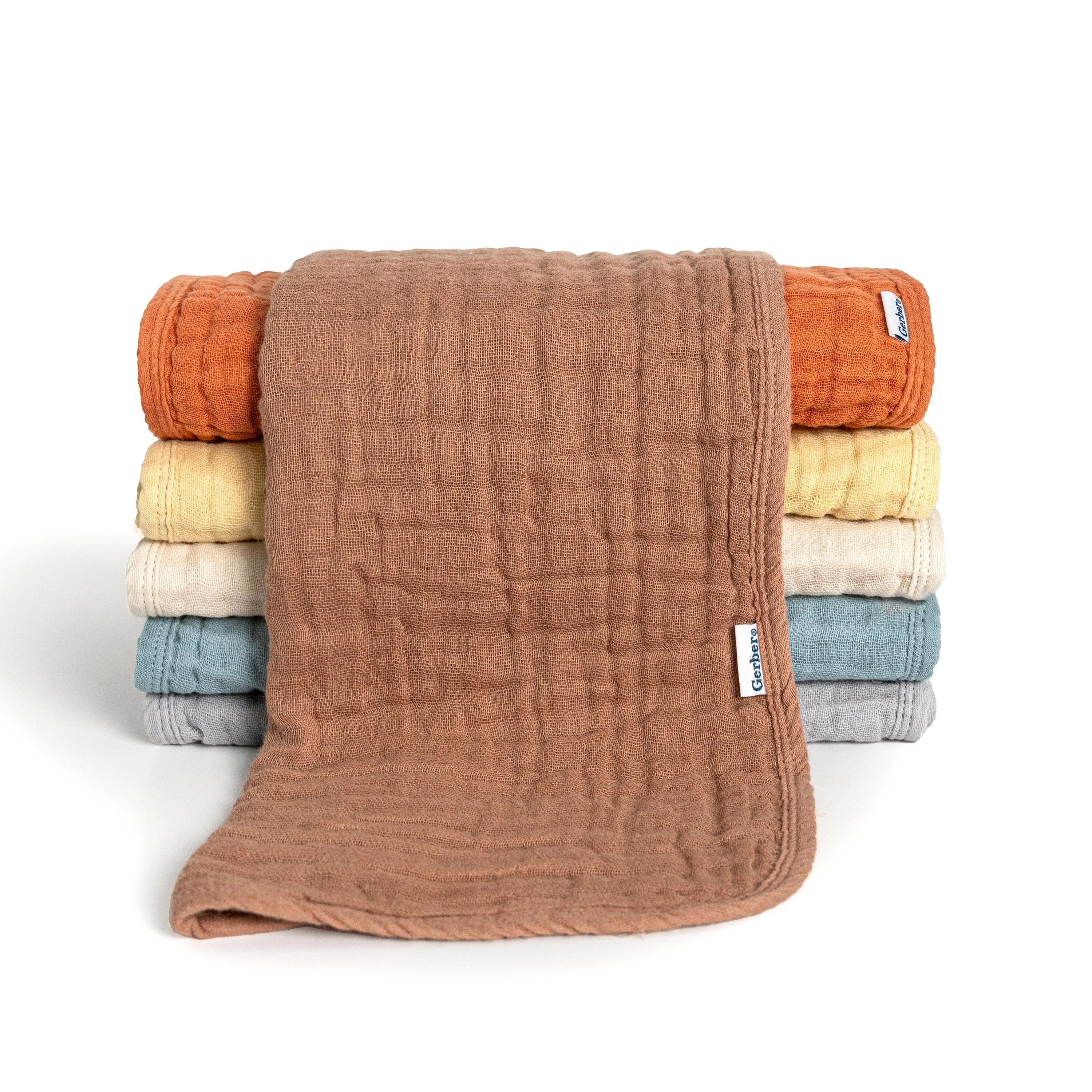 6-Pack Baby Neutral Multi Browns Muslin Burp Cloths