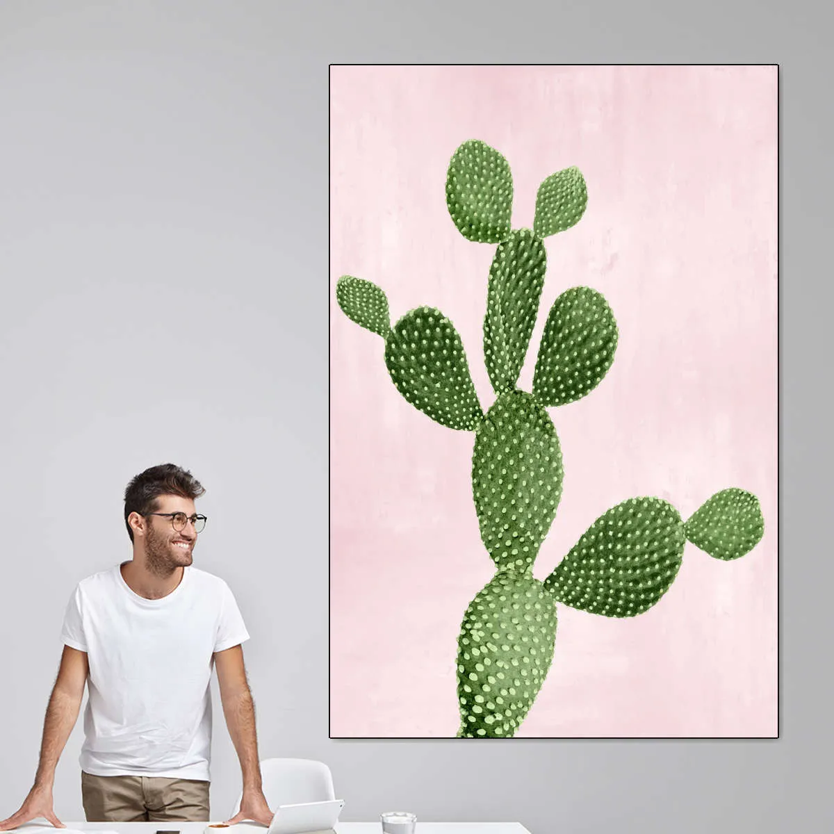 A Cactus On Pink VII Wall Art