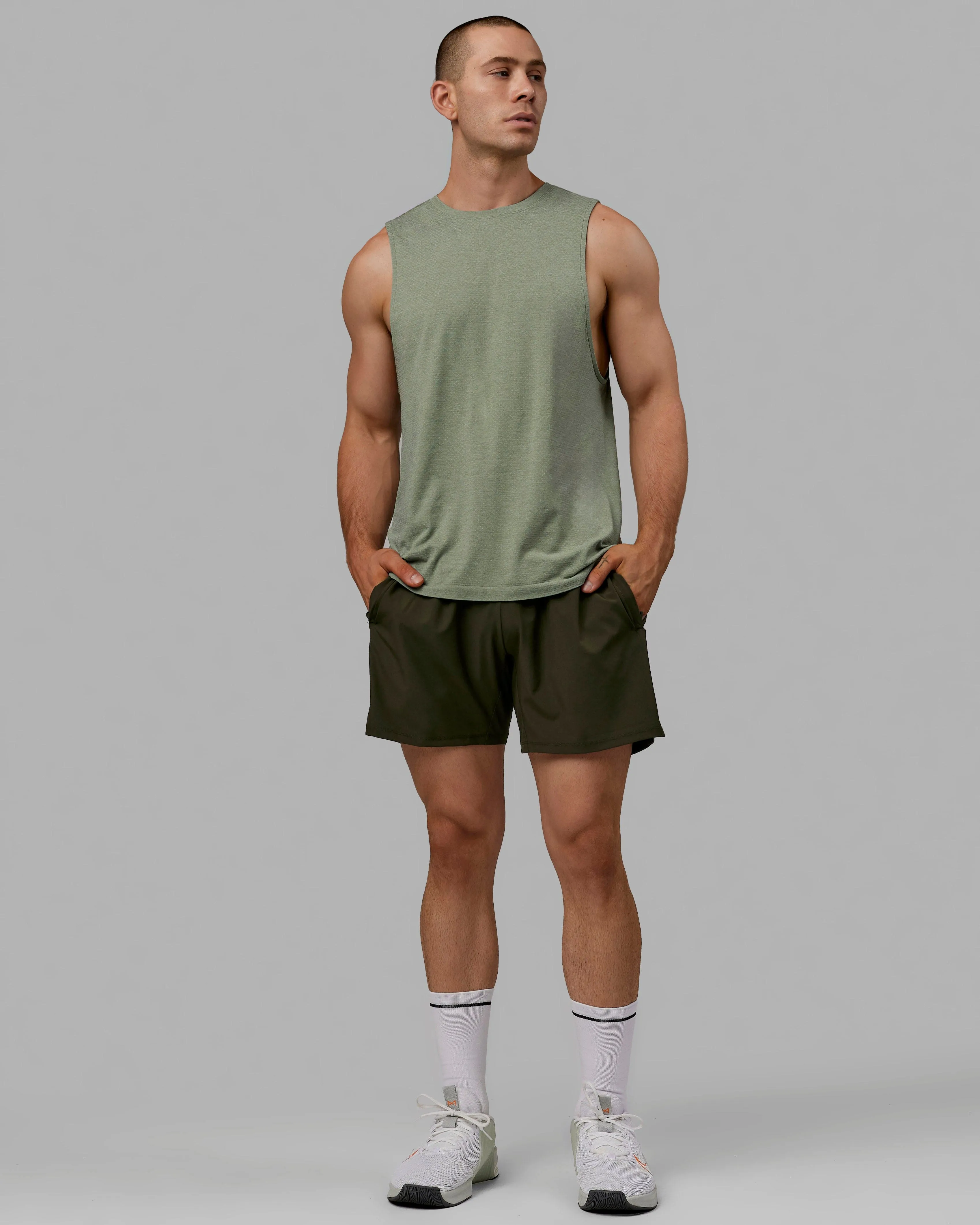 AeroFLX  Seamless Muscle Tank - Iceberg Green Marl