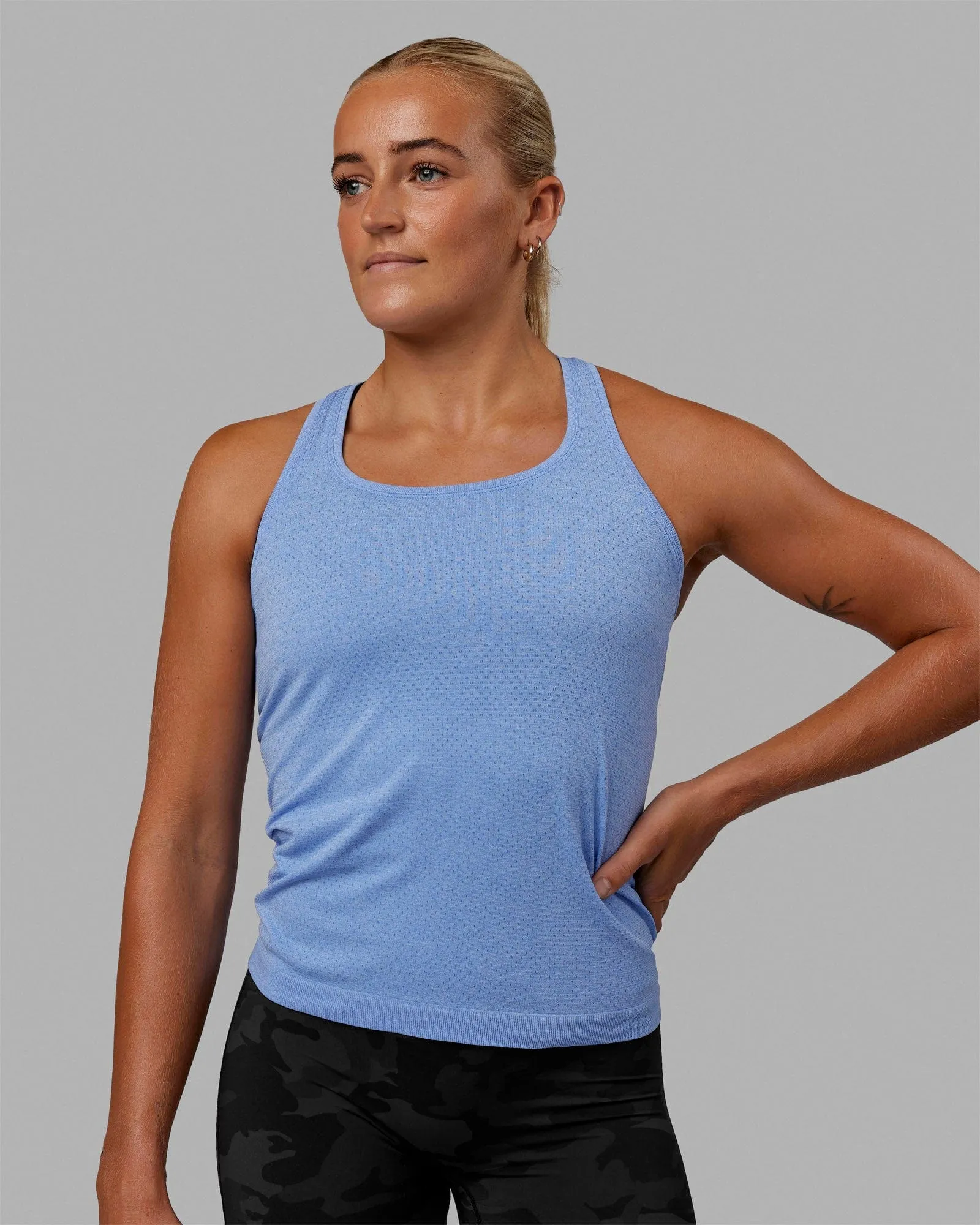 AeroFLX  Seamless Tank - Cornflower Blue Marl