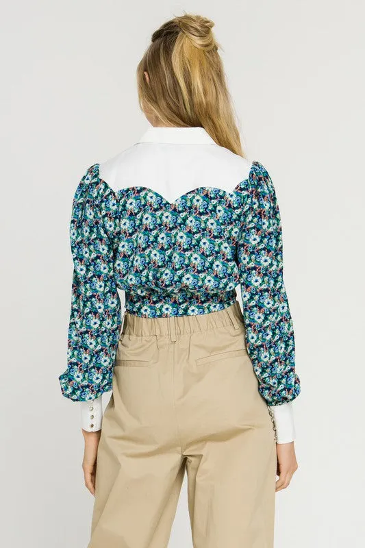 Amanda Floral Ruffle Top