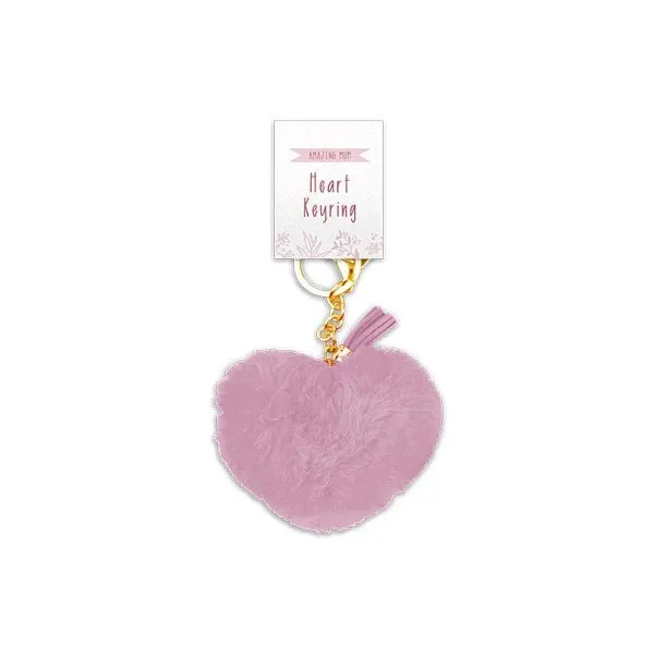 Amazing Mum Plush Heart Keyring