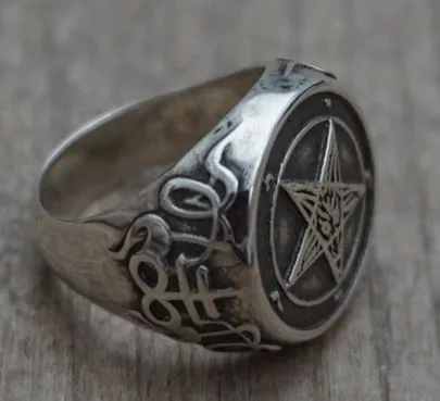 Baphomet Goat Sigil Pentagram Ring