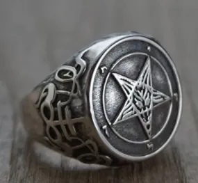 Baphomet Goat Sigil Pentagram Ring