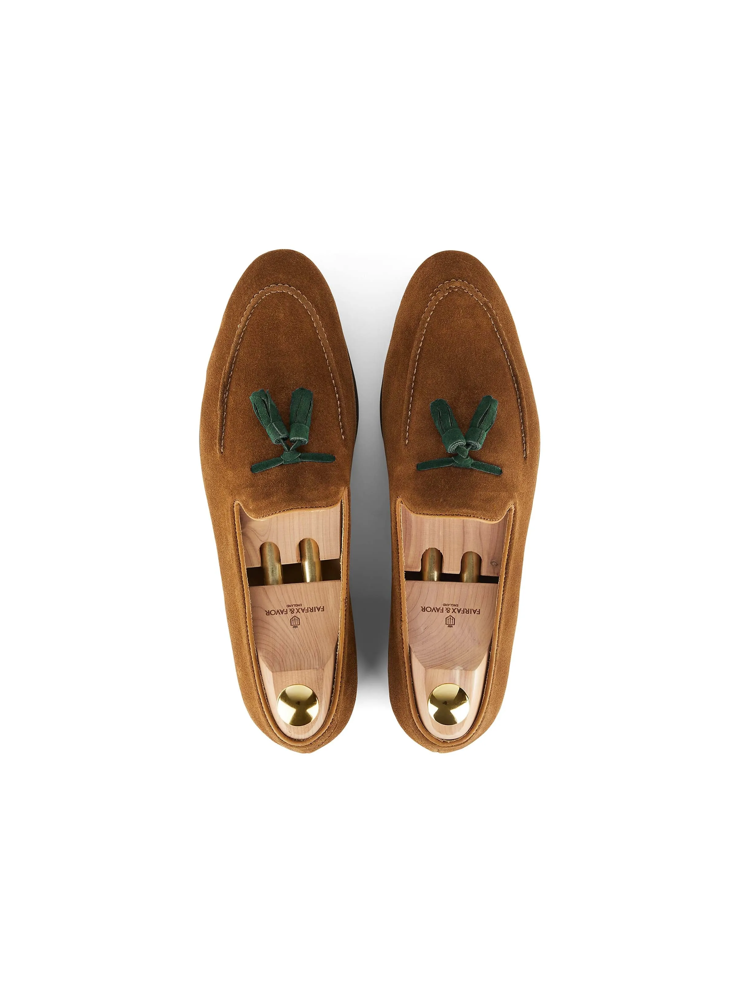 Bedingfeld - Cognac & Emerald Green Suede