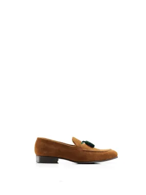 Bedingfeld - Cognac & Emerald Green Suede