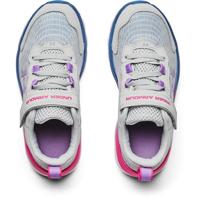 Big Girl Under Armour Assert 9 A/C in Halo Gray/White/Vivid Lilac