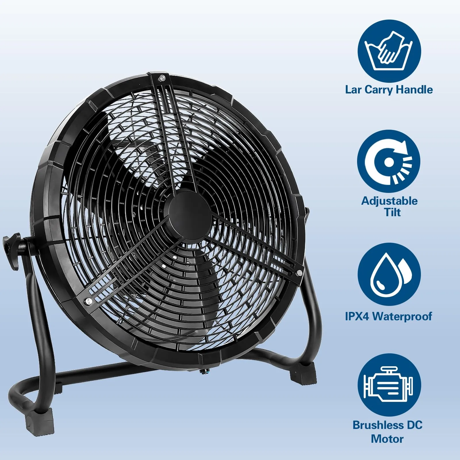 BILT HARD 12 Outdoor Misting Fan - Battery Operated, Rechargeable, Misting Function(Water hose connection is required)