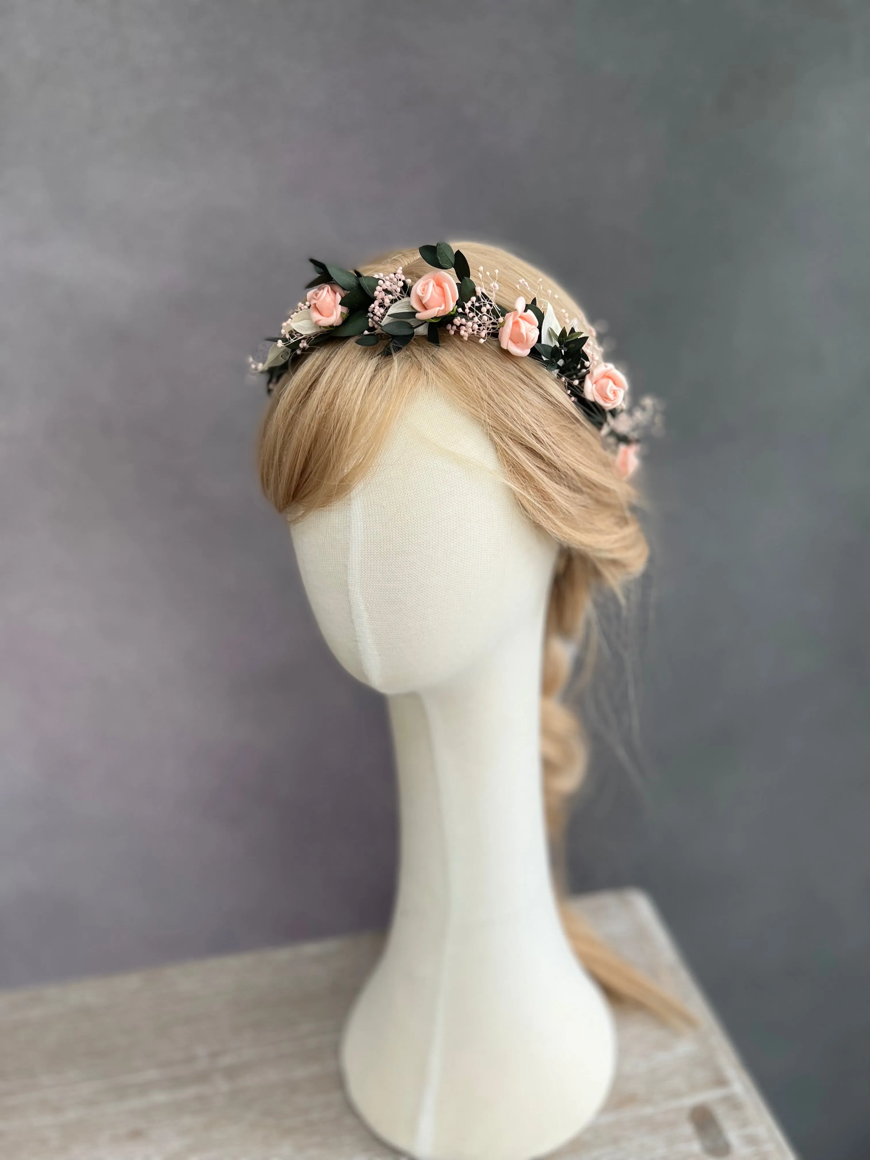 Blush peachy wedding wreath