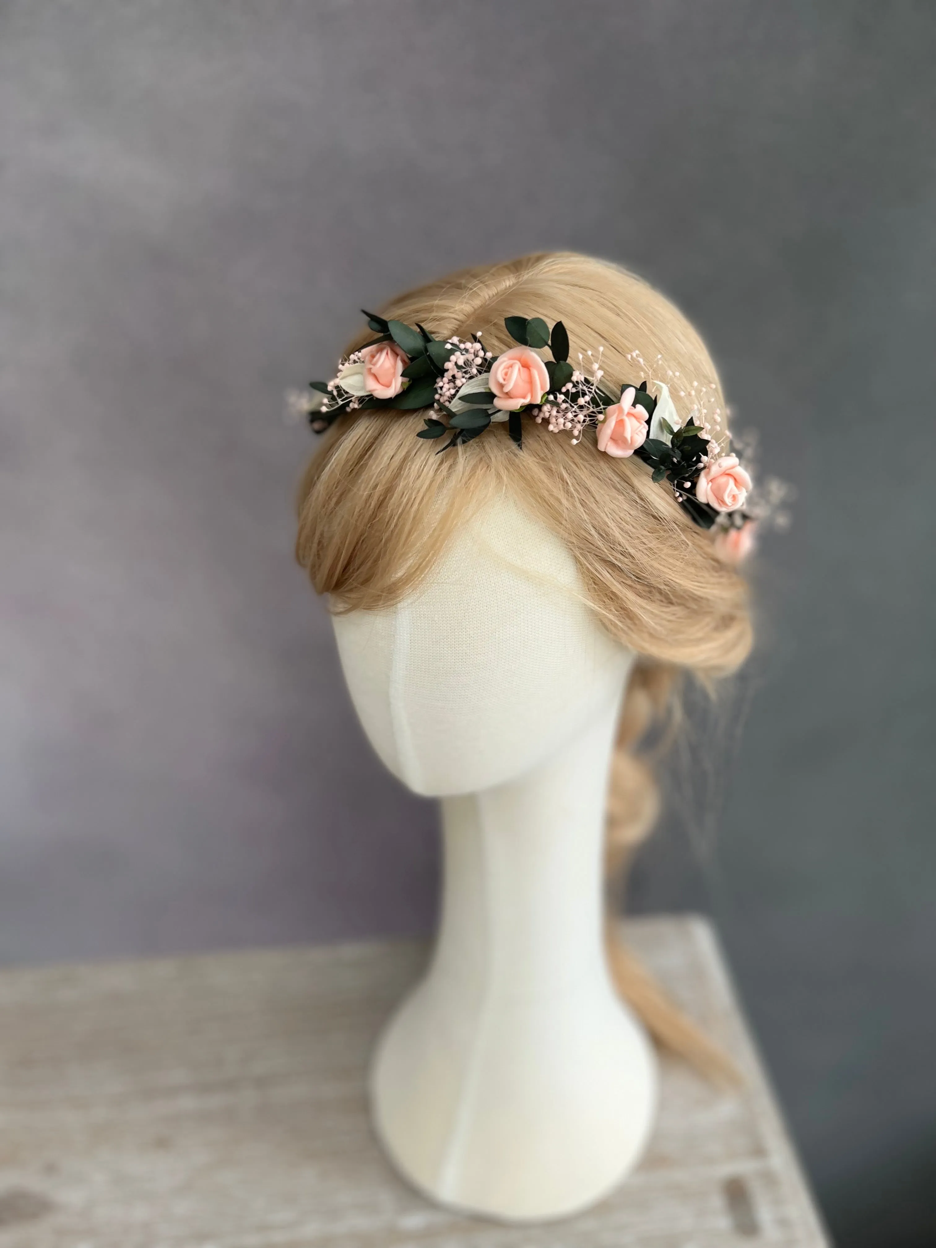 Blush peachy wedding wreath