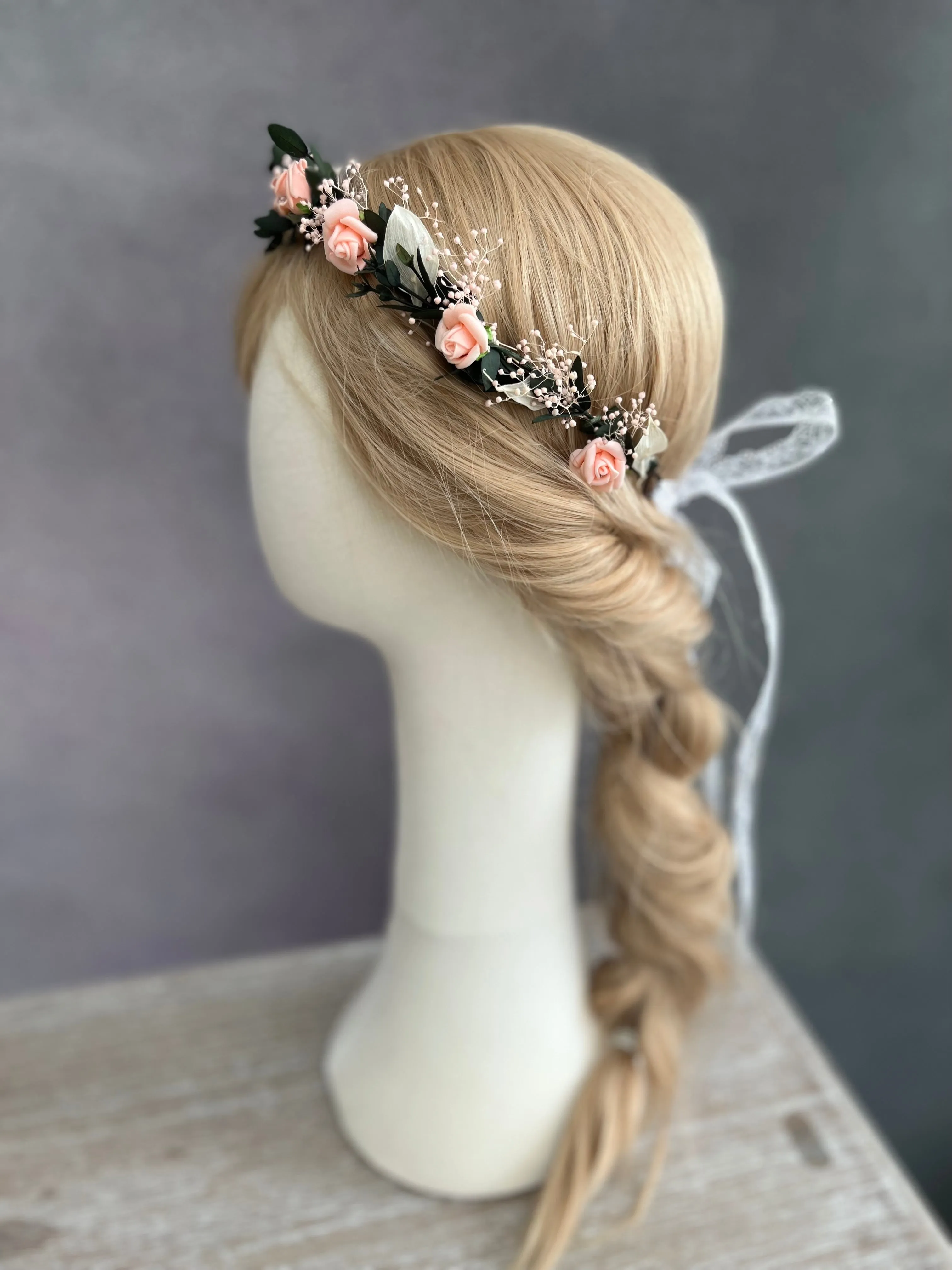 Blush peachy wedding wreath