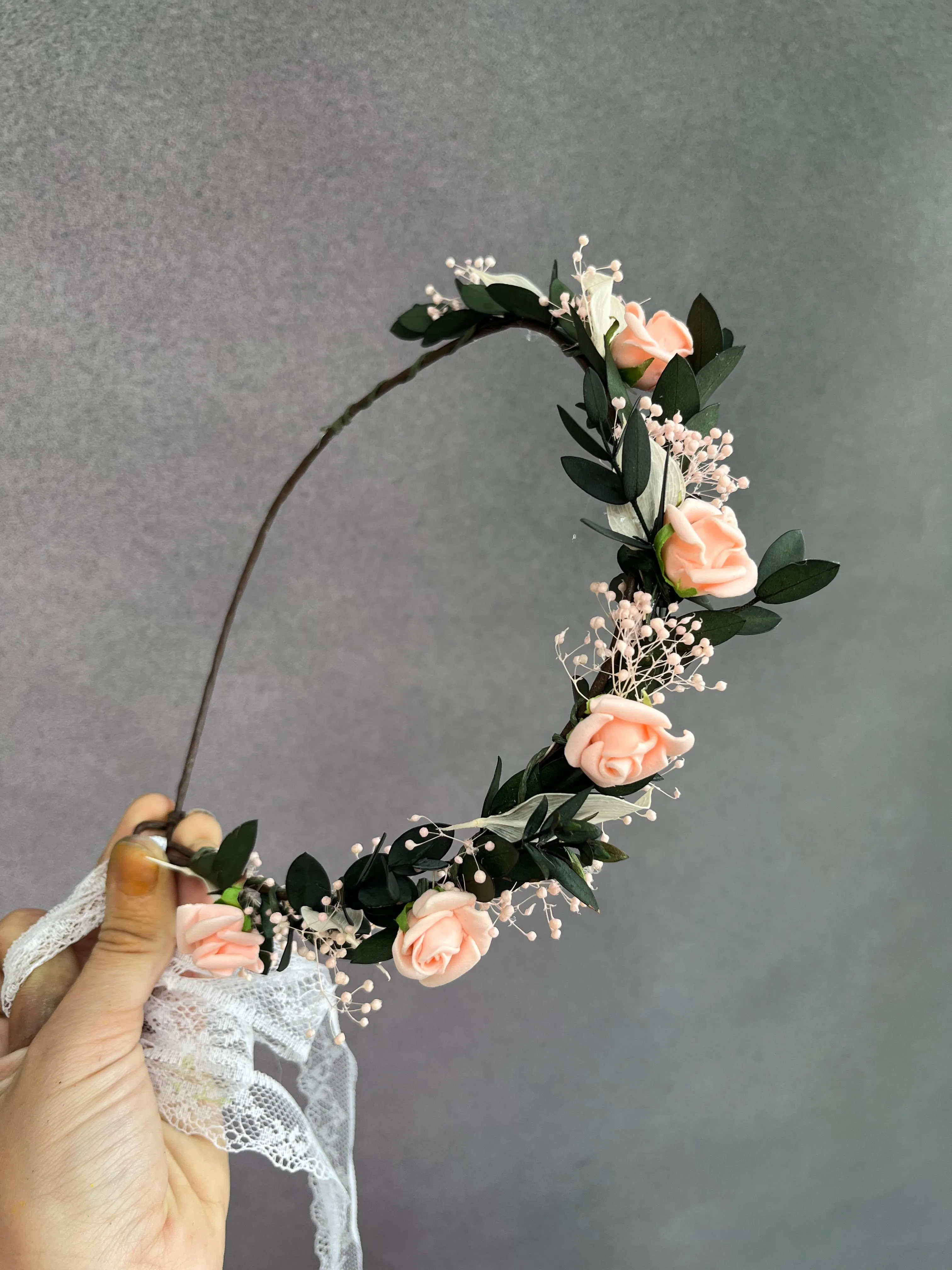 Blush peachy wedding wreath