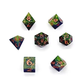 Bog Witch Custom Sharp Edge Resin 7pc Dice Set