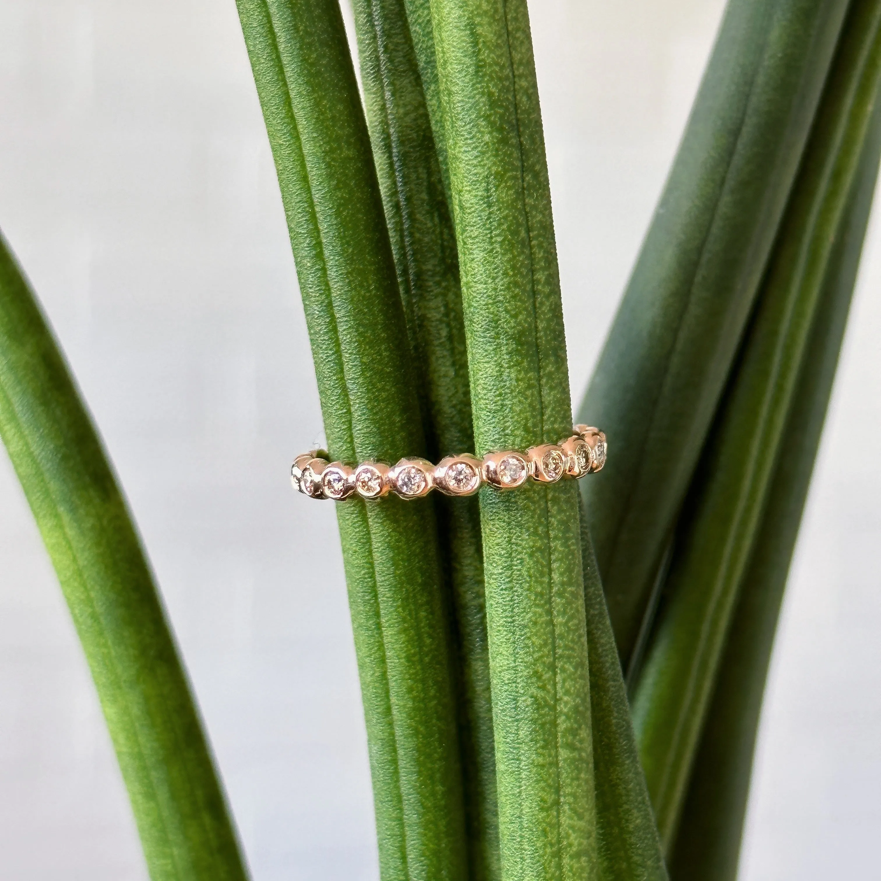 Champagne Diamond and Rose Gold Droplet Band