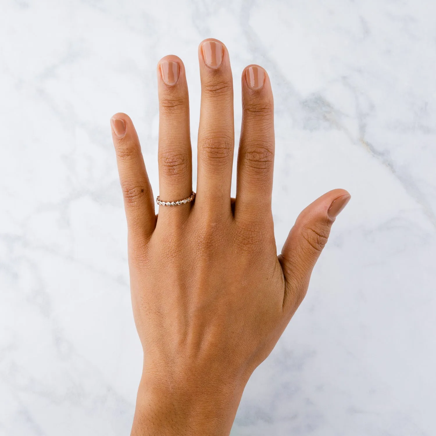 Champagne Diamond and Rose Gold Droplet Band