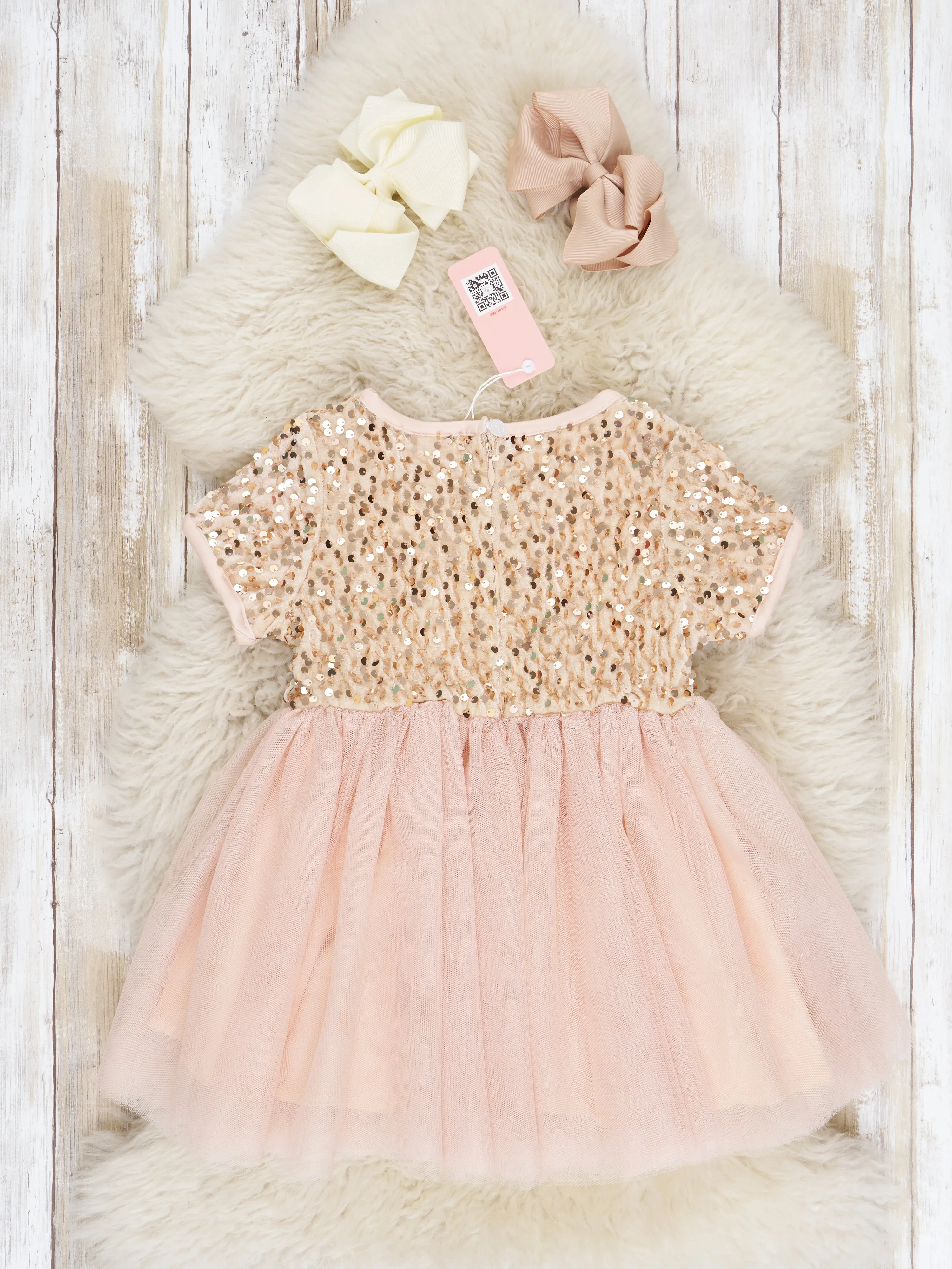 Champagne Sparkly Tulle Dress