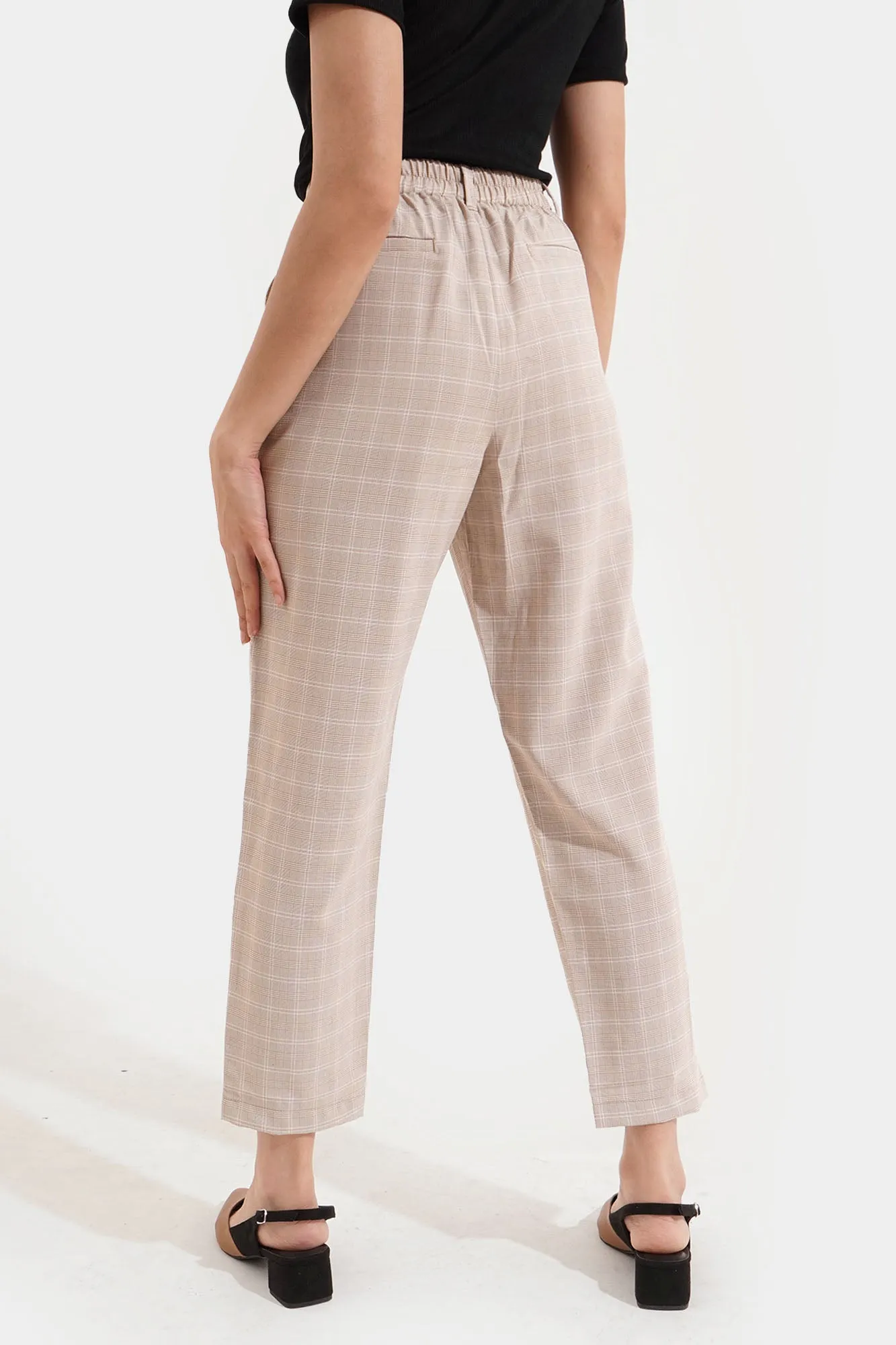 Checkered Ankle Length Cozy Pants