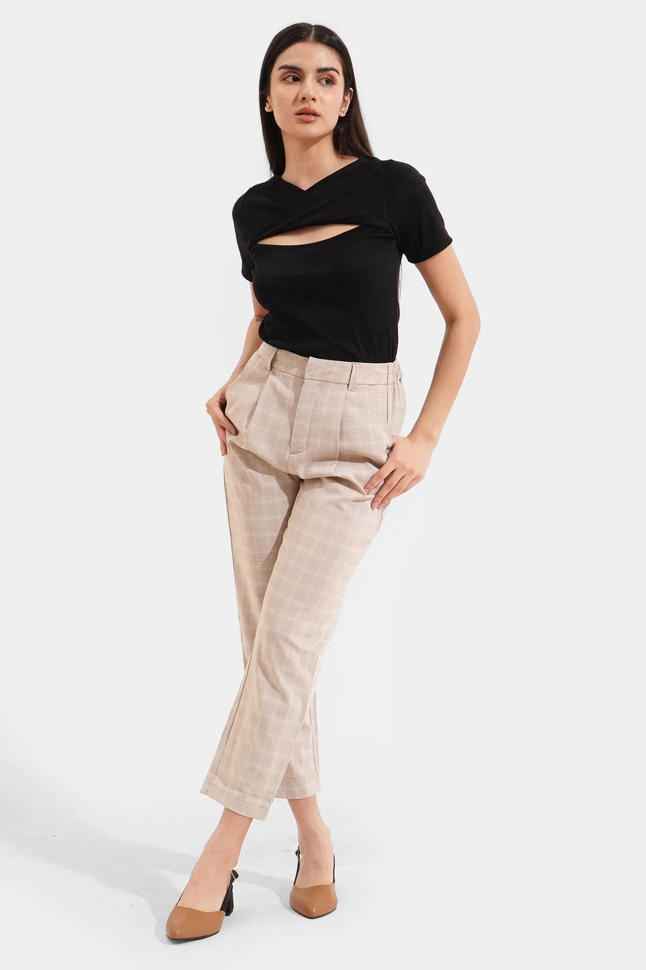 Checkered Ankle Length Cozy Pants