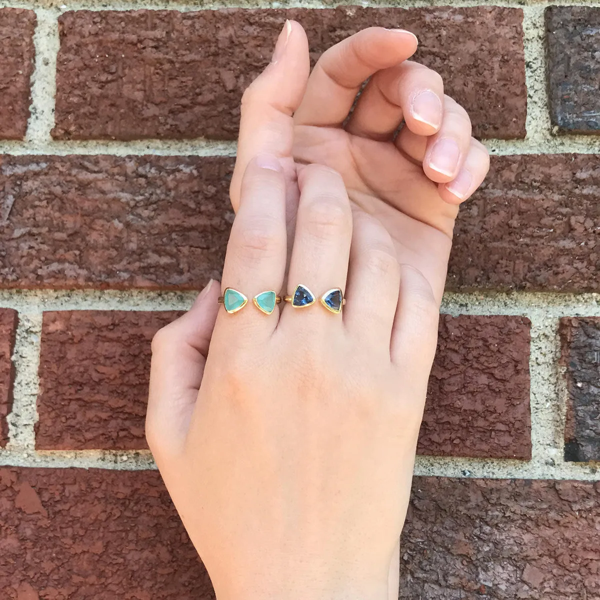 Citrine Quartz Adjustable Bow Tie Triangle Ring