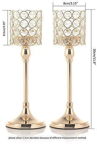 Crystal Pineapple Candle Holder Gold Jew Candle Holder Set of 2