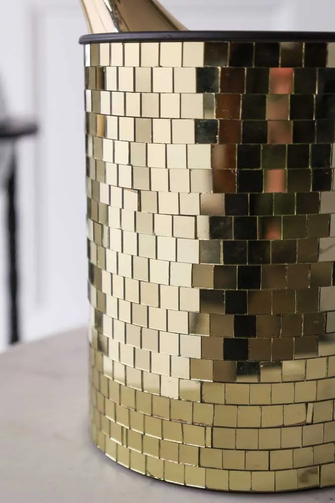 Disco Ball Wine Cooler In Gold