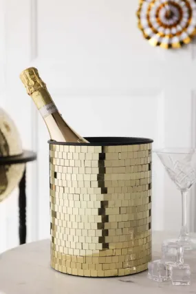 Disco Ball Wine Cooler In Gold