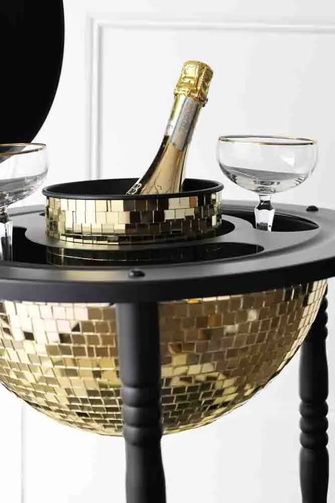 Disco Ball Wine Cooler In Gold