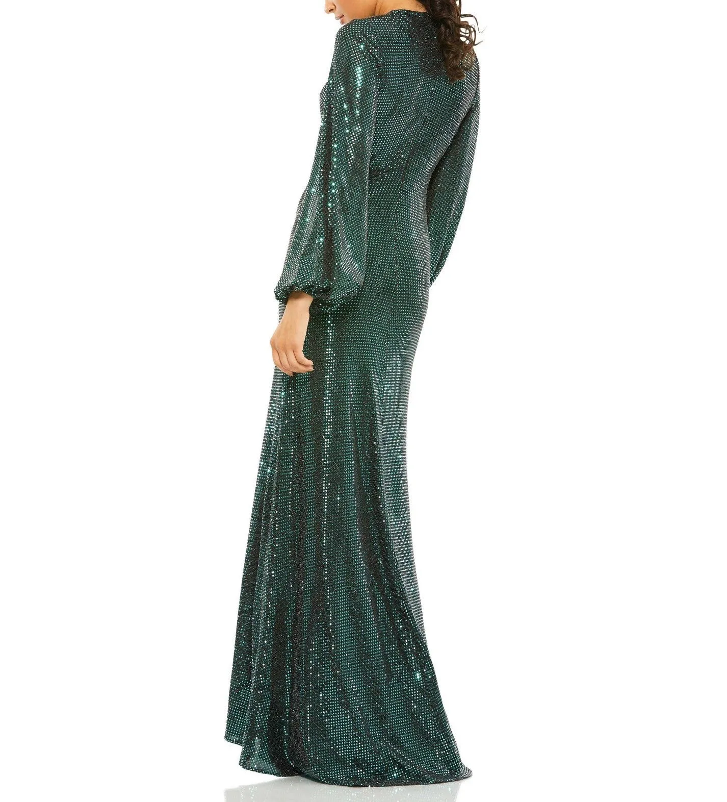 Disco Stretch Blouson Sleeve Gown