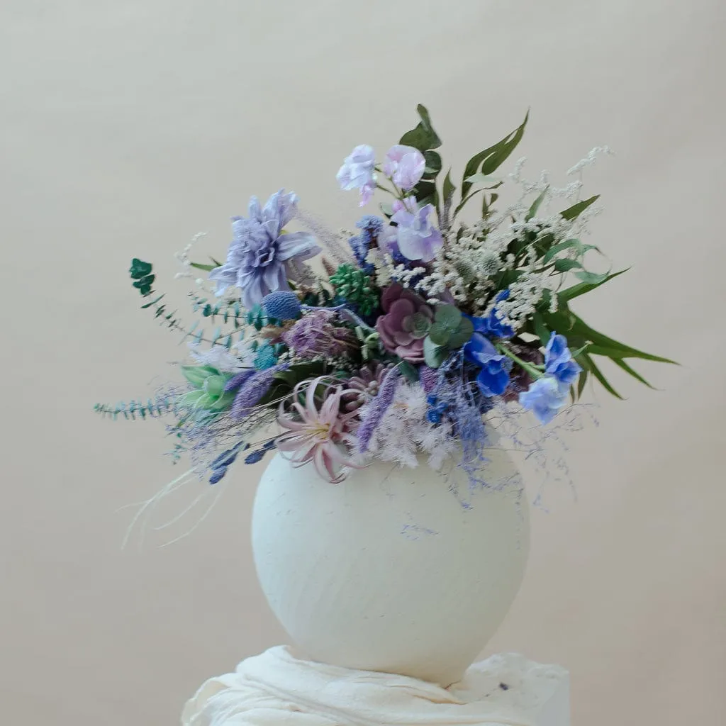 Dried & Artificial Flowers Bridal Bouquet - Pastel Purple & Green