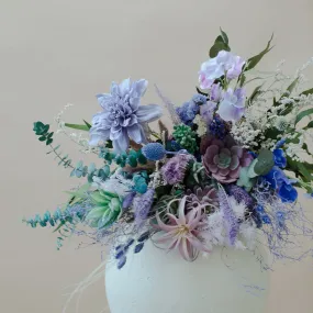 Dried & Artificial Flowers Bridal Bouquet - Pastel Purple & Green