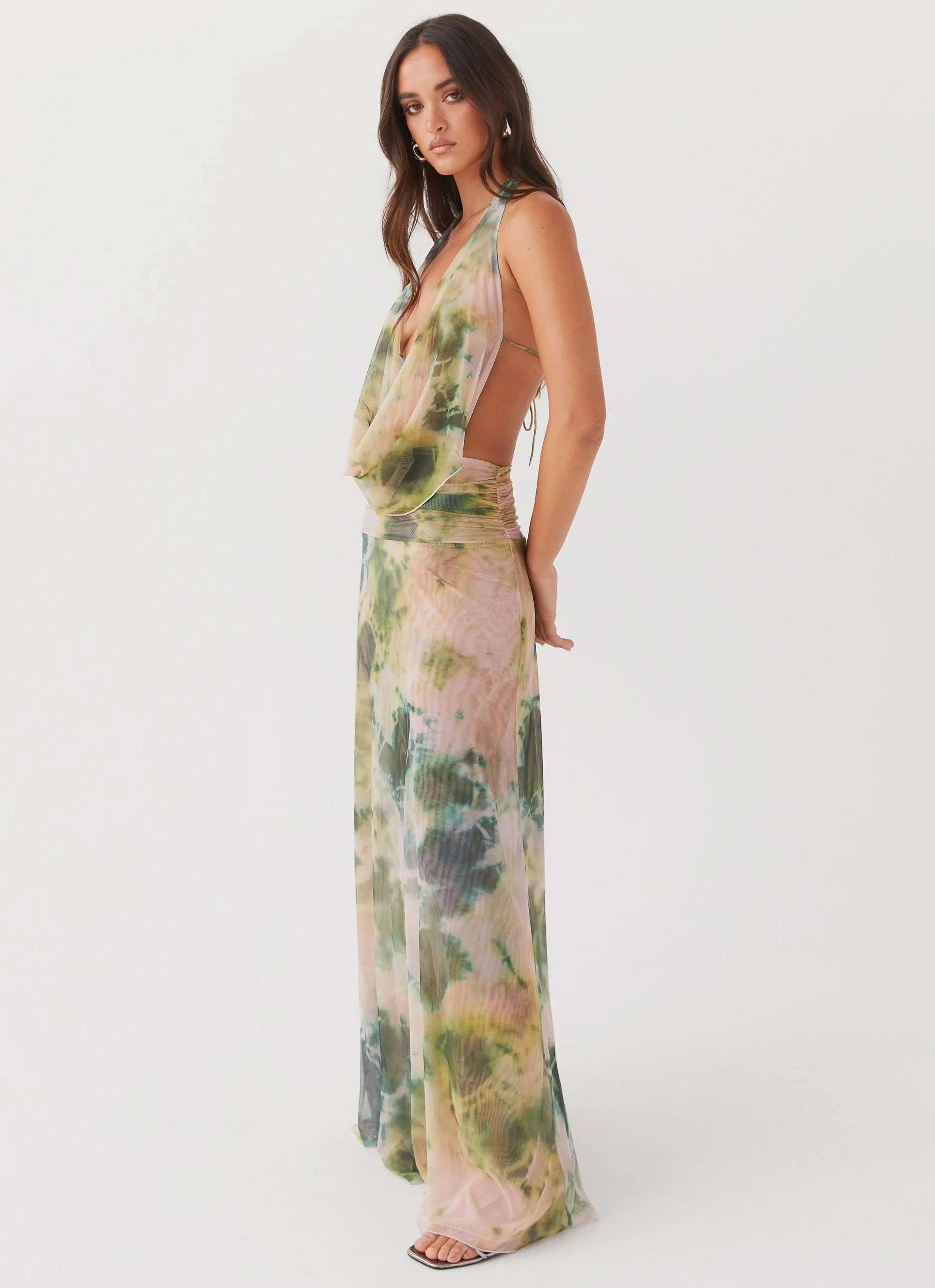 Elysia Mesh Maxi Dress - Rainforest