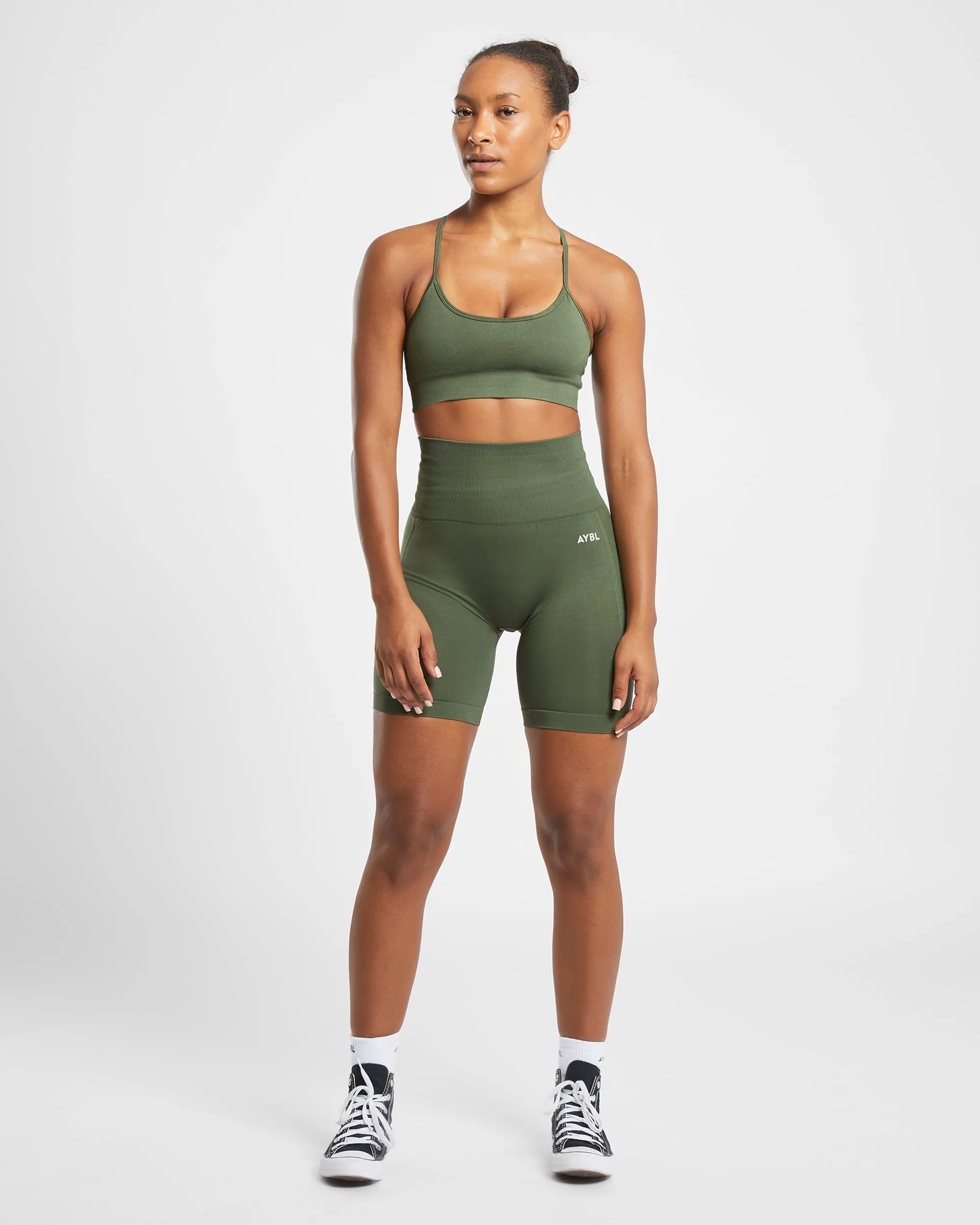 Empower Seamless Cycling Shorts - Khaki Green