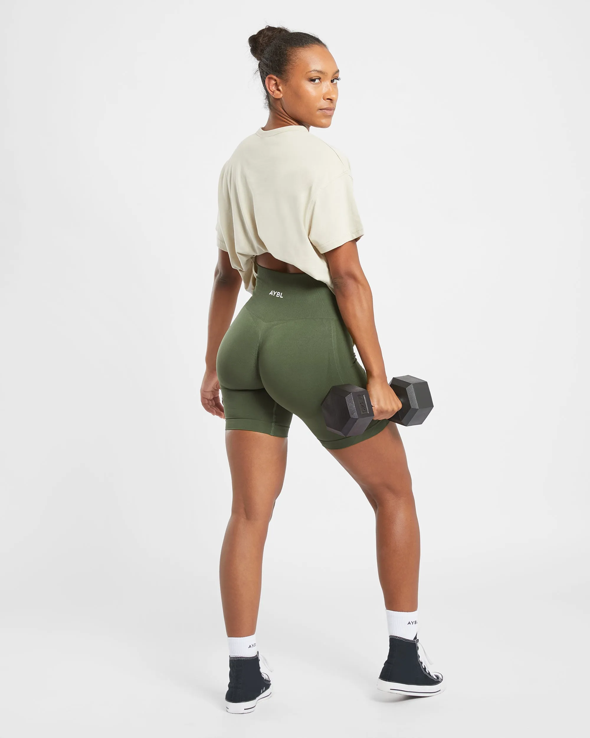 Empower Seamless Cycling Shorts - Khaki Green