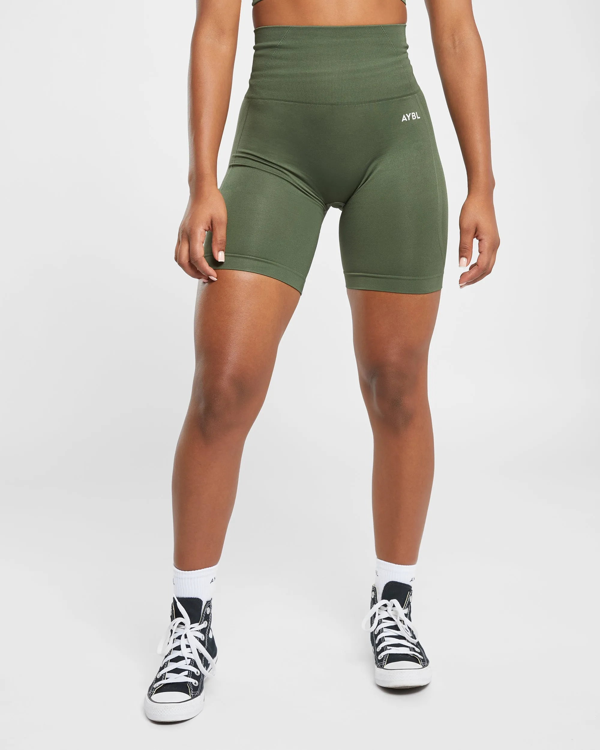 Empower Seamless Cycling Shorts - Khaki Green