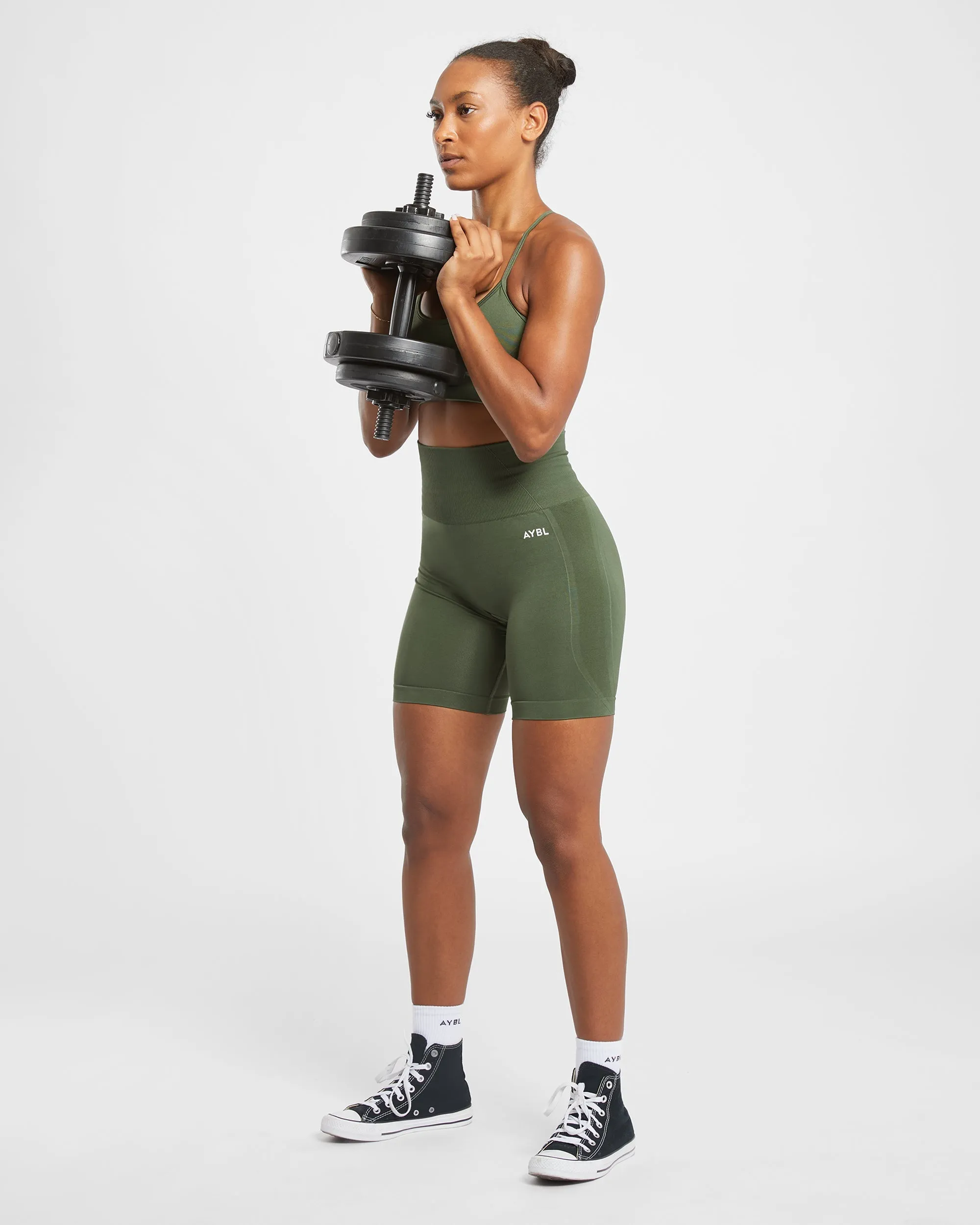 Empower Seamless Cycling Shorts - Khaki Green