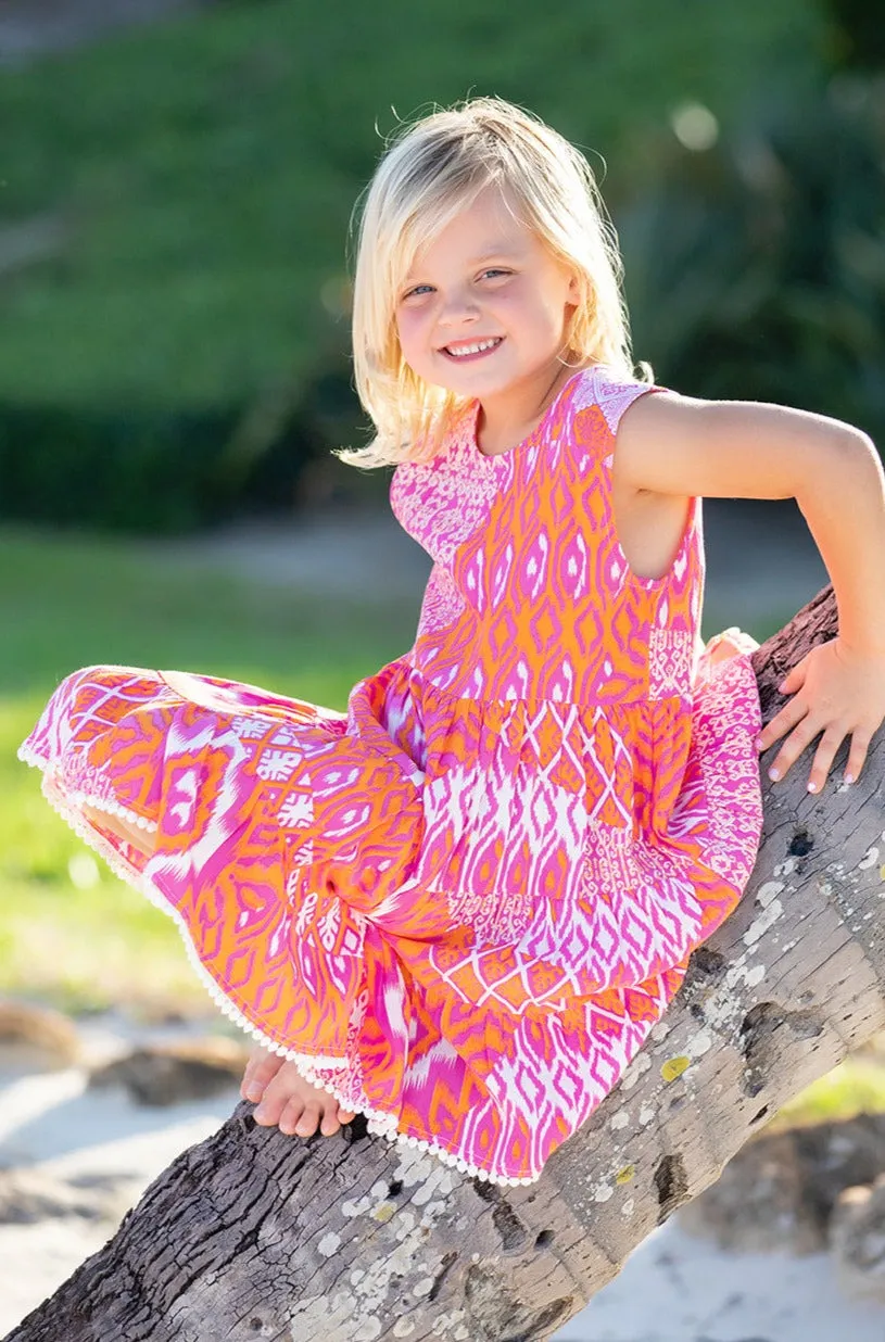 Girls Bella Dress / Flamingo