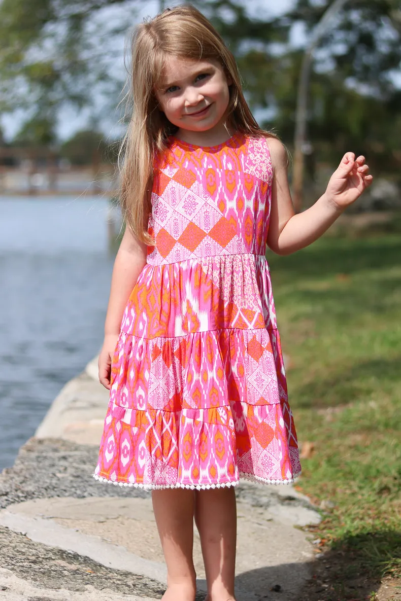 Girls Bella Dress / Flamingo