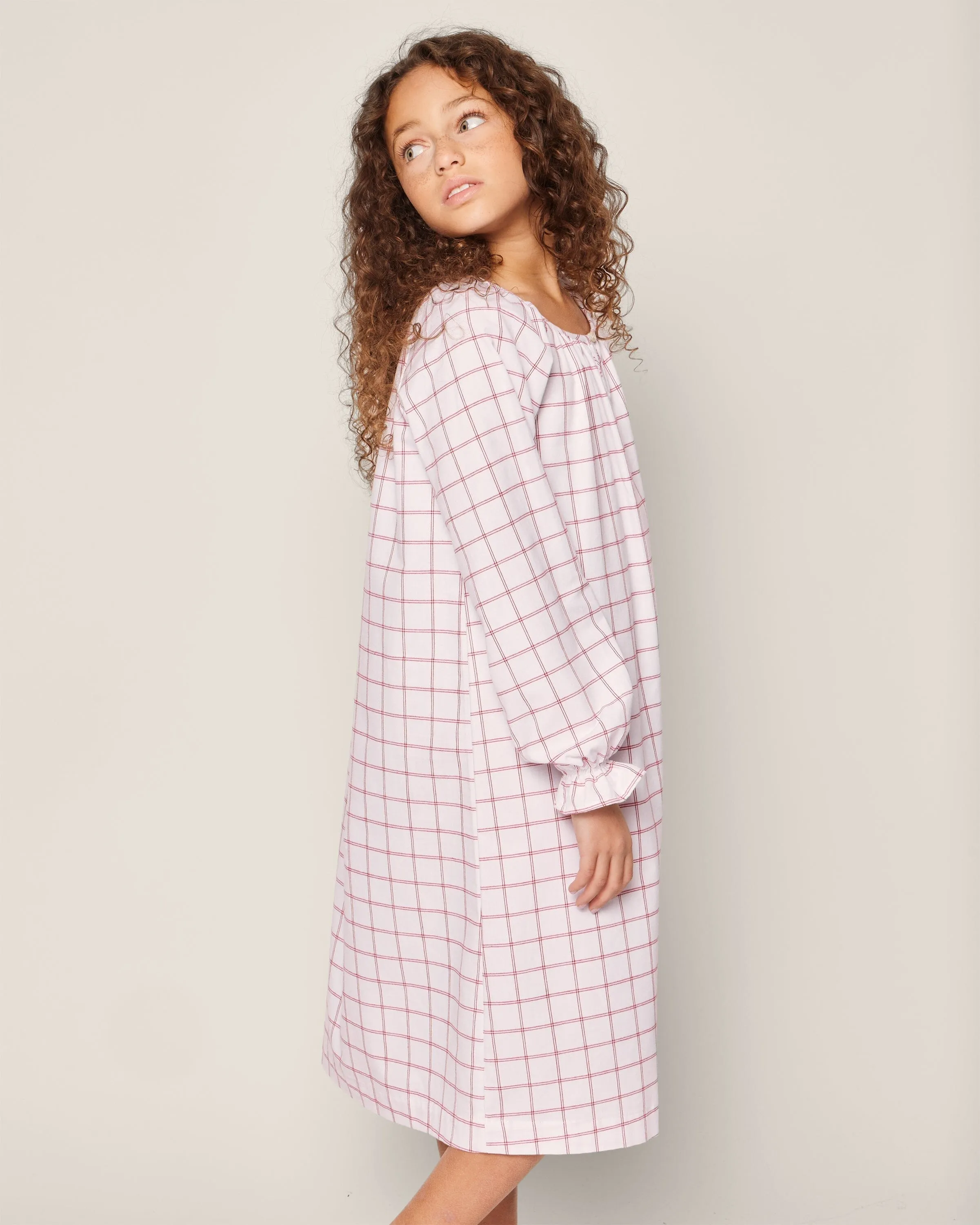 Girl's Twill Delphine Nightgown | Garnet Tattersall