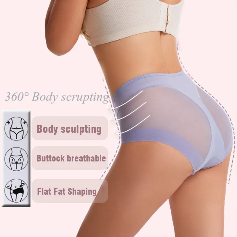 Hot Sale Pay 1 Get 4High Waist Ice Silk Seamless Shaping Briefs