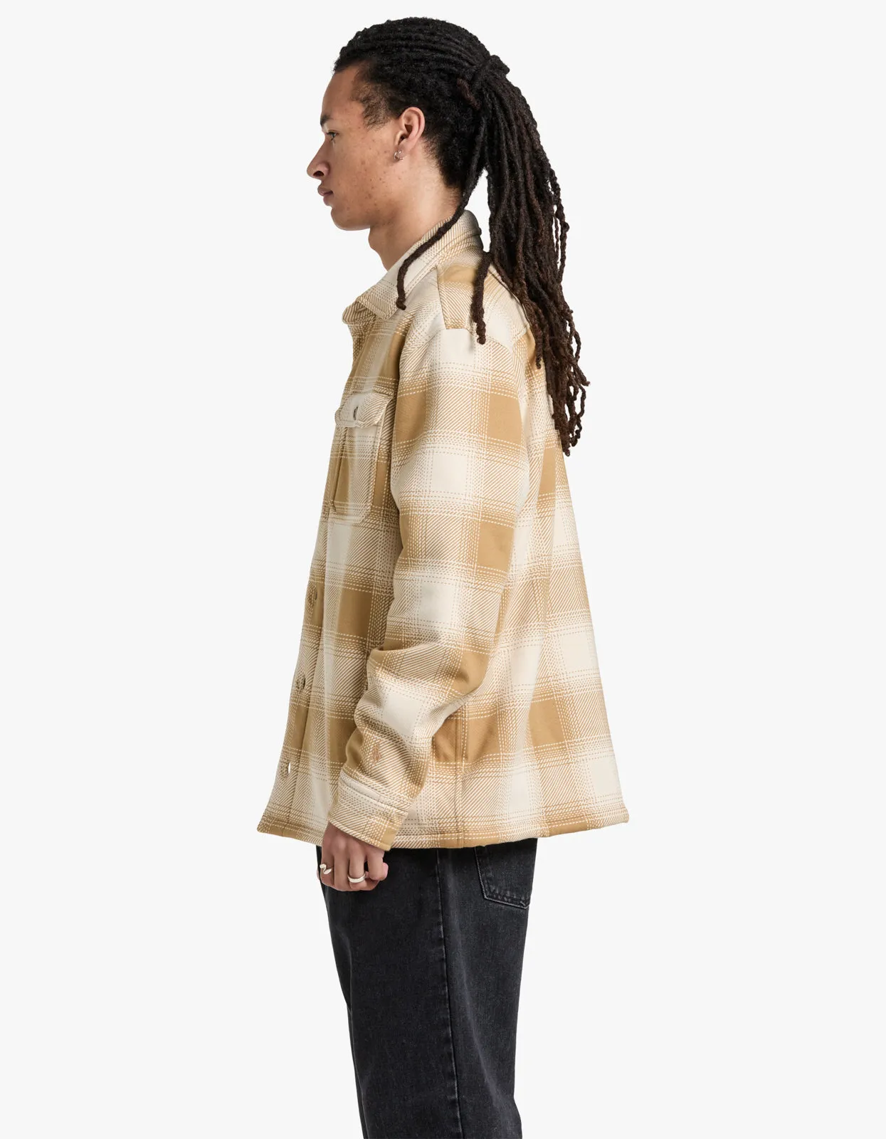 Long Sleeve Shirt Jacket - Winter Cream/Cafe Tan