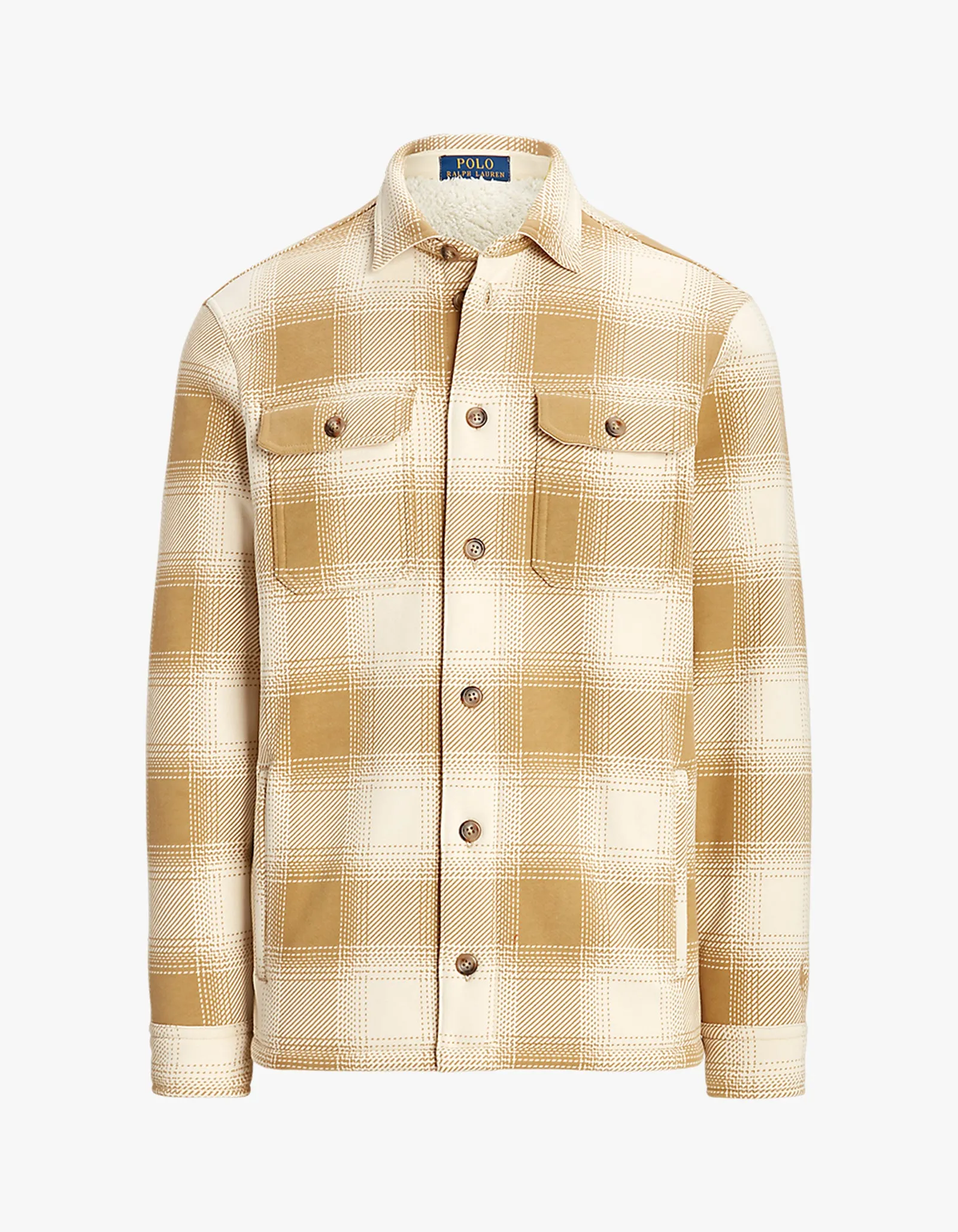 Long Sleeve Shirt Jacket - Winter Cream/Cafe Tan