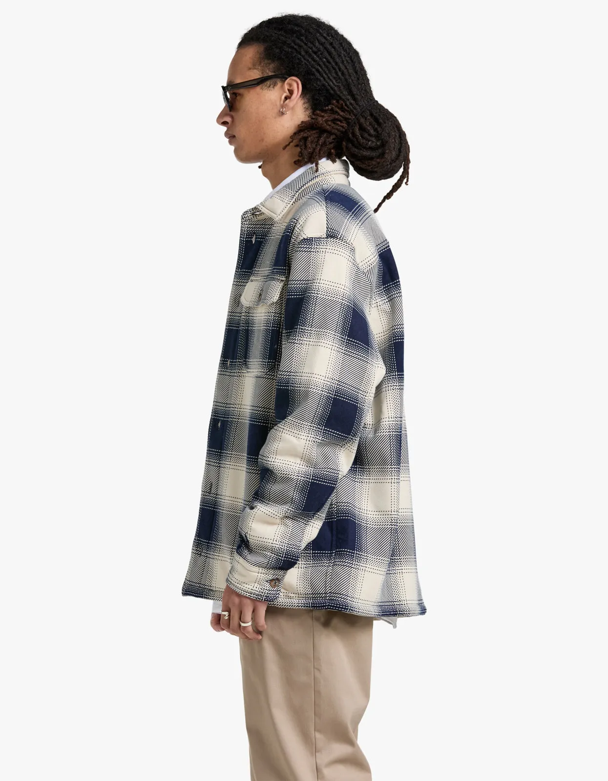 Long Sleeve Shirt Jacket - Winter Cream/Newport Navy