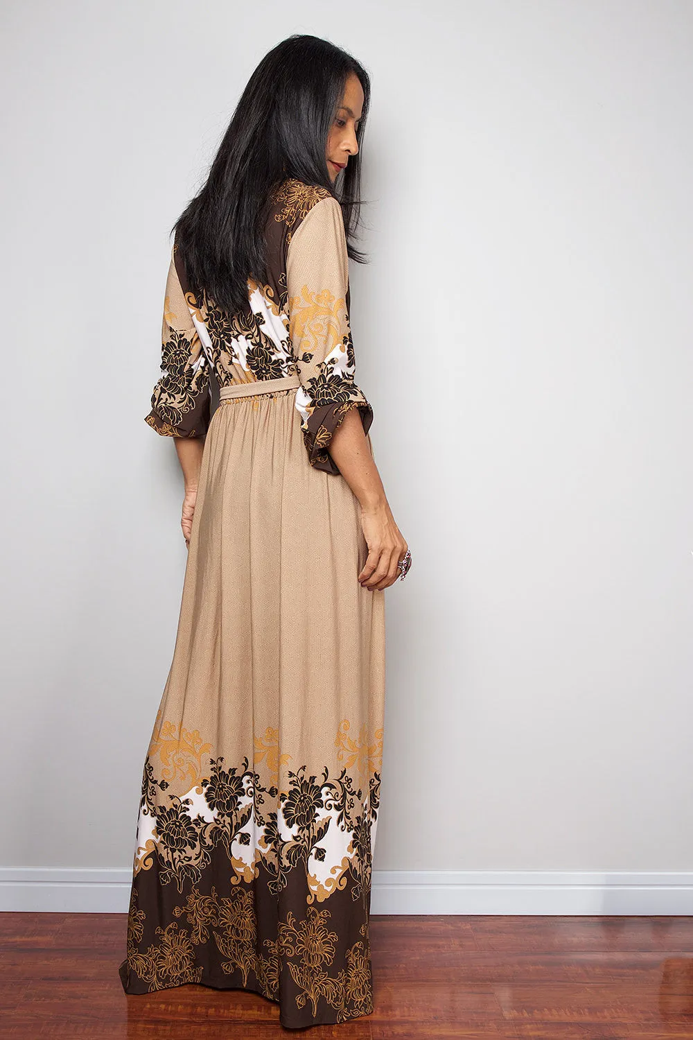 Maxi Dress -  Sexy Low Cut Boho Dress : Elegant Collection 26