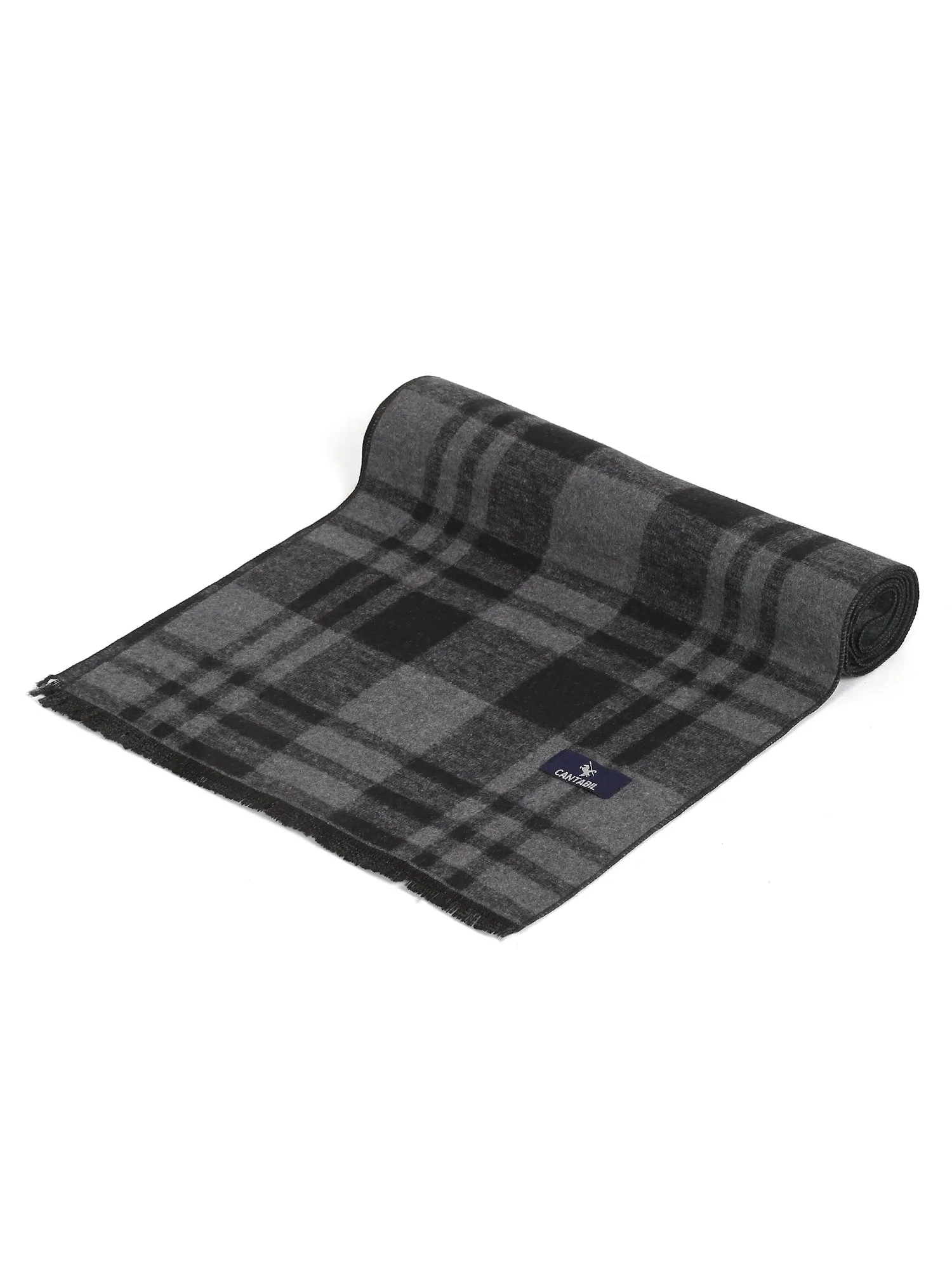 Men's Black Fashion Medium Check Muffler