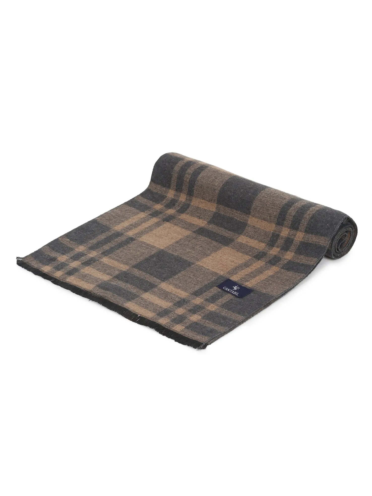 Men's Brown Fashion Checkered Muffler