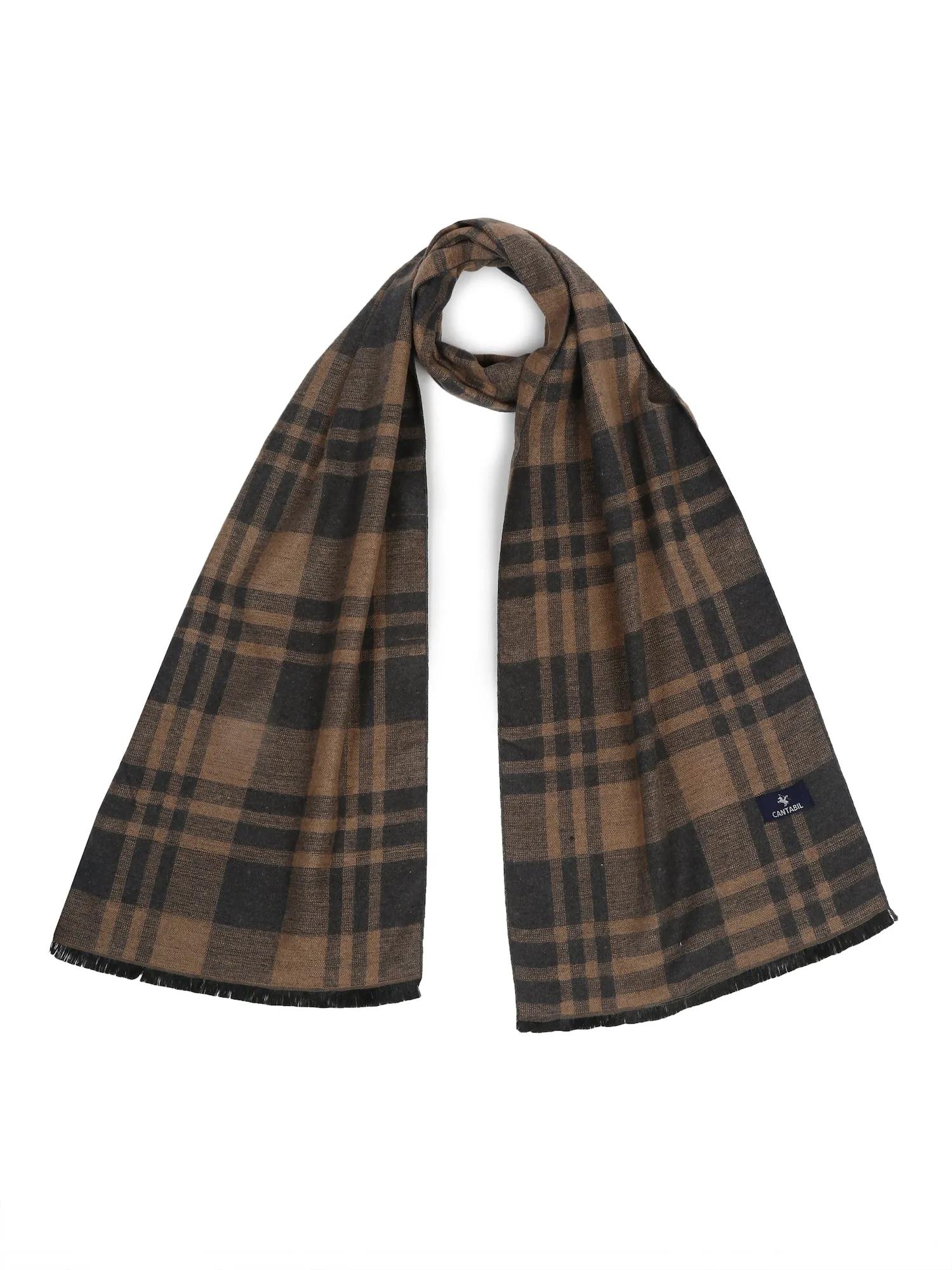 Men's Brown Fashion Checkered Muffler