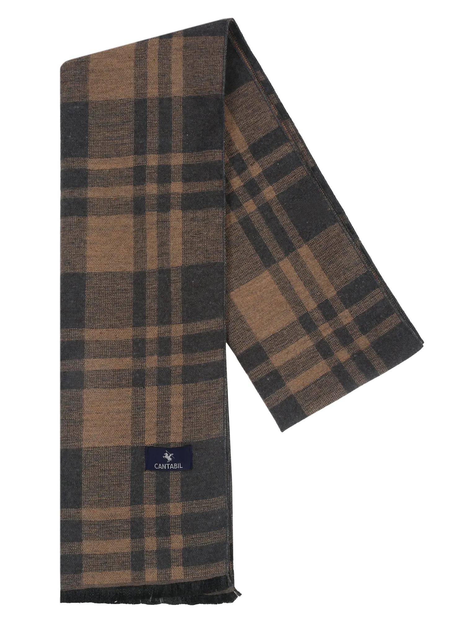 Men's Brown Fashion Checkered Muffler