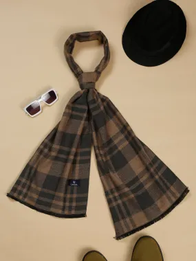 Men's Brown Fashion Checkered Muffler